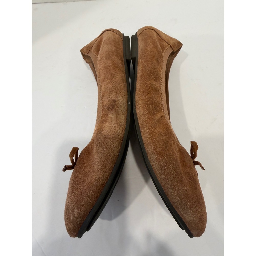 Vionic Liliana Tan Suede Comfort Supportive Bow Round Toe Ballet Flats 9 Wide - Picture 5 of 8
